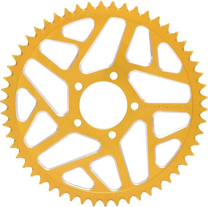 JFG RACING 54T Rear Sprocket for SurRon Light Bee & Segway – Gold - Image 1