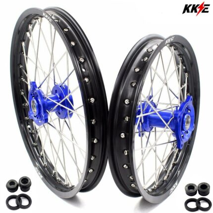 KKE 19/16” Dirt Bike Wheels for YZ80/YZ85 (Blue Nipple)
