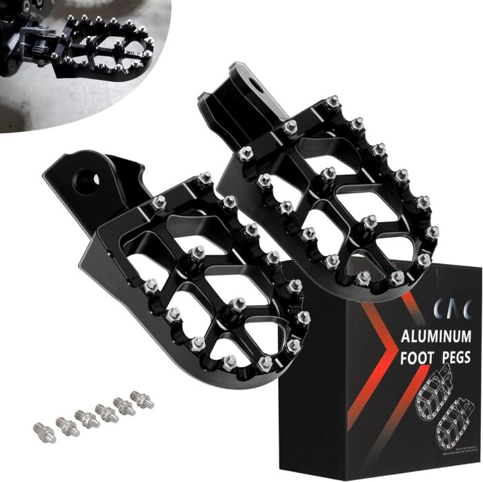 JFG RACING CNC Foot Pegs for SurRon Light Bee X & Dirt Bikes – Black - Image 2