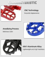 JFG RACING CNC Foot Pegs for SurRon Light Bee X & Dirt Bikes – Black - Image 3